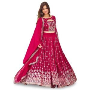 KEDARFAB Georgette Sequence Embroidery Lehenga Choli For Women